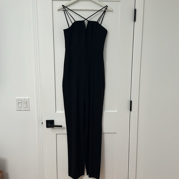 BCBG Maxazria Cut Out Jump Suit with Pockets - Picture 2 of 5